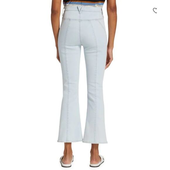 Veronica Beard Jean 26 Carson Ankle Flare High Rise Light Wash Denim Boho Casual - Picture 4 of 16